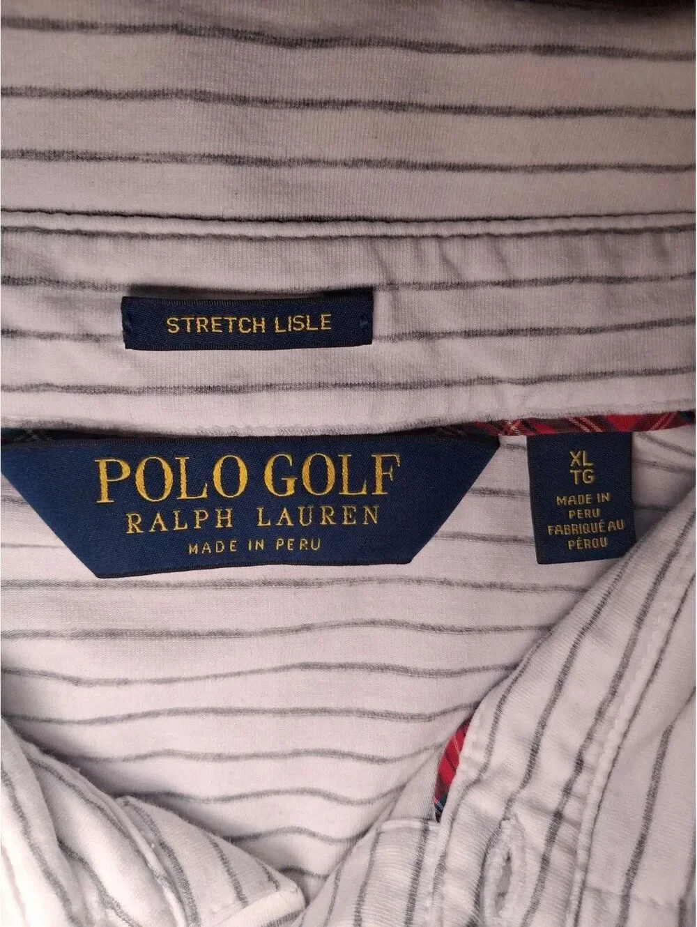 Polo Golf Ralph Lauren Shirt Mens XL White Striped Cotton